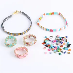 Set gioielli fai-da-te perline Tila con bracciali e anelli in colori assortiti