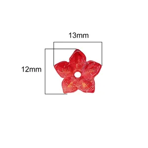 13mm gradient cherry blossom glass bead for DIY jewelry making and hair accessories
