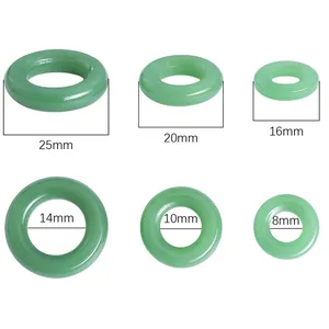 Translucent green faux jade glass rings in 25mm, 20mm, 16mm sizes for DIY jewelry