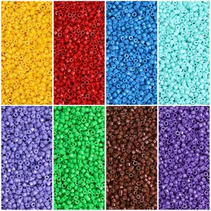 Glass Cylinder Seed Beads For DIY Jewelry Making Bracelet Necklace Handcraft Supplies Multi Color Small Spacer Beads