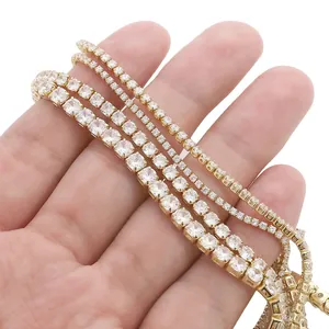 Επίχρυσες αλυσίδες τένις 14K με ζιργκόν πλάτους 2mm έως 5mm για κατασκευή κοσμημάτων