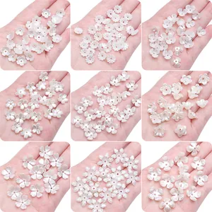 Grille de perles de fleurs en ABS blanc pour bijoux DIY et accessoires faits main
