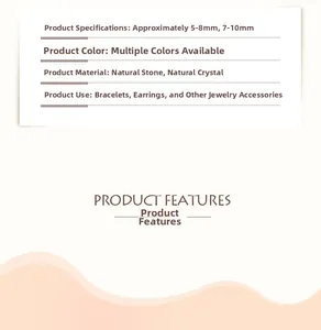 Specifications for 5-10mm natural stone beads for DIY jewelry making and bracelets