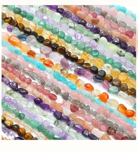 Polished irregular natural stone beads in various colors for DIY jewelry making
