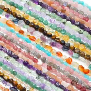 Assorted natural gemstone nugget beads for DIY jewelry making with smooth finish