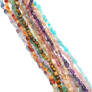 Natursteinperlen Mix mit Amethyst und Tigerauge für DIY Schmuckherstellung und Armbänder
