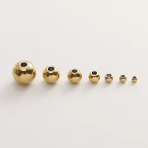 Polierte goldene Edelstahlperlen in sieben Größen für DIY-Schmuck und Handwerk