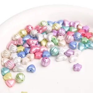 Perline colorate in ABS a forma di cuore e stella per la creazione di gioielli fai da te