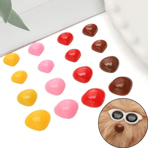 Glossy acrylic heart-shaped safety noses for DIY plush toys in various vibrant colors