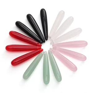 Handmade teardrop resin beads in multiple colors for DIY jewelry making and necklace crafts