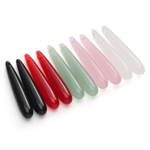Resin faux jade teardrop pendants in five colors for DIY jewelry and earring making