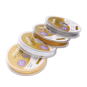 Fil en acier inoxydable gainé de nylon 0,6mm pour bijoux DIY en tons or et acier
