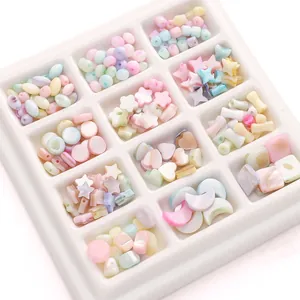 Natural shell beads set in star and moon shapes for DIY jewelry making accessories
