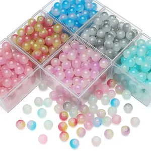 Macro detail of assorted colorful frosted jelly beads for DIY jewelry and phone chains