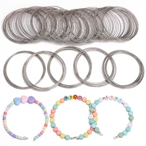 Kit bijoux DIY avec boucles en fil d'acier et perles Love colorées pour bracelets