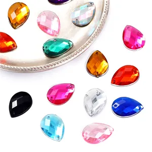 Cristales de gota de acrílico multicolores para coser en accesorios de ropa y manualidades