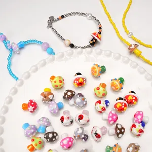 Handgemaakte paddenstoel glazen kralen in diverse kleuren voor DIY sieraden en armbanden