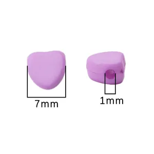 7mm violette Acrylherzperlen für DIY-Schmuck mit 1mm Loch für Handyketten und Taschen