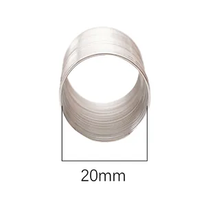 Polished silver memory wire ring for DIY jewelry making with 20mm diameter size