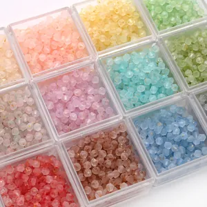 Perline di Vetro Smerigliato Sfaccettate Con Decorazione in Foglia d'Oro per la Creazione di Gioielli Braccialetti Fai-da-te Collane Artigianali