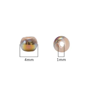 DIY 4mm aurora glass beads with 1mm hole for handmade jewelry and bracelets