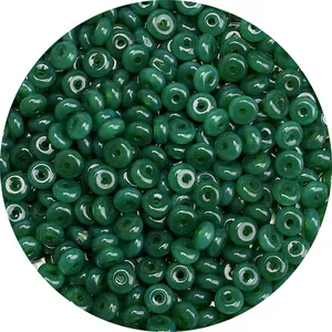 2-4mm forest green glass rondelle seed beads for DIY handmade jewelry and necklaces