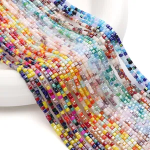 Faceted 2mm multicolor square crystal beads for DIY handmade jewelry and accessory design
