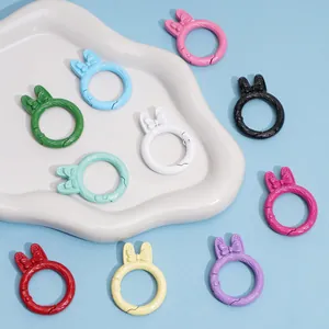 Colorful bow-knot spring o-rings made of alloy metal for DIY keychain accessories