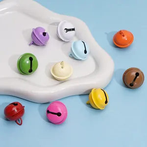 Colorful metal mini bells with glossy finish for DIY crafts and pet collar accessories