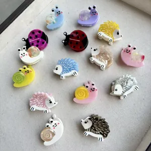 Cute Resin Animal Hair Claws Colorful Snail Hedgehog Ladybug Bee Small Claw Clip Women Girls Childlike Hair Accessories