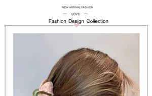 Pink velvet and green resin hair claw clip shown on model with long brown hair