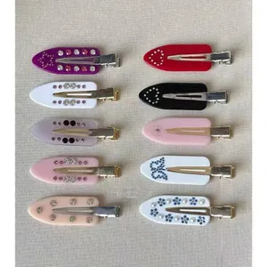 Set van 10 acetaat haarspeldjes met bloemen en strass voor dames stijlvolle haaraccessoires