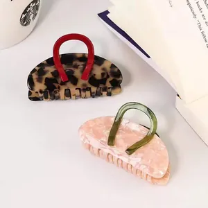 Elegant Acetate Bag Shaped Hair Claw Clip Marble Leopard Texture Large Shark Clip For Women Girls Hair Accessories