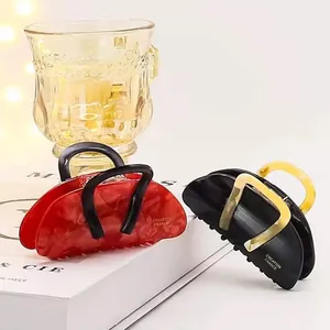 French style handbag shaped hair claw clips with marble texture and elegant patterns