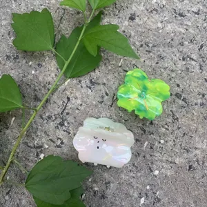Korean Style Acetate Mini Hair Jaw Clip Lucky Clover Star Cloud Hairpin Cute Sweet Hair Accessories For Women Girls