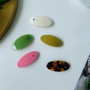 Pince à Cheveux en Acétate en Forme de Savon Style INS Coréen Avec Strass Lettrage SAVON Ovale Barrette pour Femme Bijoux