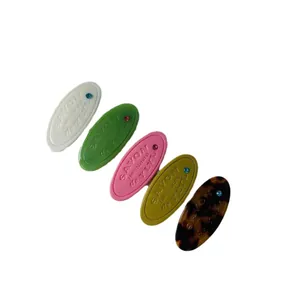 Barrettes à cheveux minimalistes en résine de cinq couleurs avec gravure et strass