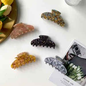 Pinza para el Pelo Elegante de Acetato Gran Patrón de Mármol Antideslizante Pinza para el Pelo Estilo Coreano Francés Accesorios para el Pelo Mujer