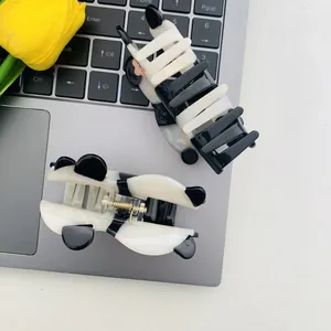 Pinces à cheveux panda mignonnes en acétate pour femmes au style chinois authentique