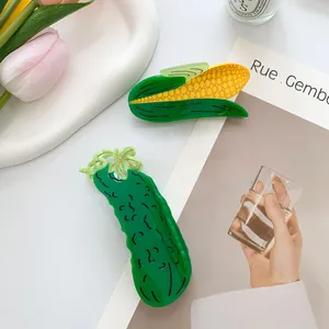 Creative Acetate Vegetable Corn Bitter Gourd Shape Hair Claw Clip Personalized Shark Clip Fashion Hair Accessories For Women