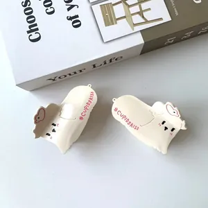 Lot de deux jolies pinces à cheveux chiot blanc avec chapeaux roses et logo gravé