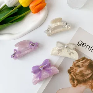 Lolita Schleife Haarklammer Acetat Süß Haarschmuck Mit Strass Künstliche Perle Für Damen Elegant Styling Tool