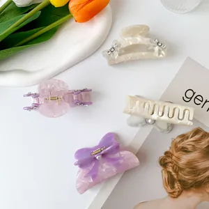 Elegante Lolita-Haarklammern Set mit Schleife, Perlen und Strasssteinen für Damen