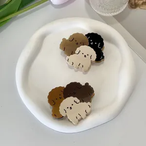 Pinza per capelli in acetato con tre simpatici cani a cartone animato per donne