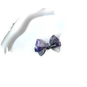 Elegante pinza de pelo de acetato jaspeado morado para mujer con diseño vintage brillante