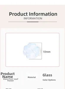 Détail de perles fleur à quatre feuilles en verre 10mm pour la création de bijoux DIY