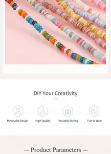 Macro-opname van gekleurde platte schelpkralen voor handgemaakte DIY kettingen en sieraden