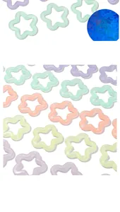 Lichtgevende acryl sterrenschakels in macaronkleuren met glow-in-the-dark voor DIY