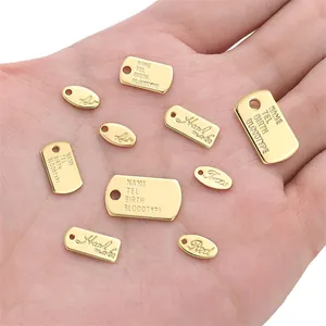 Pendentifs ovales en laiton plaqué or 14k pour la création de bijoux DIY