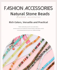 Macro shot of colorful flat natural stone disc beads for DIY jewelry making and crafts